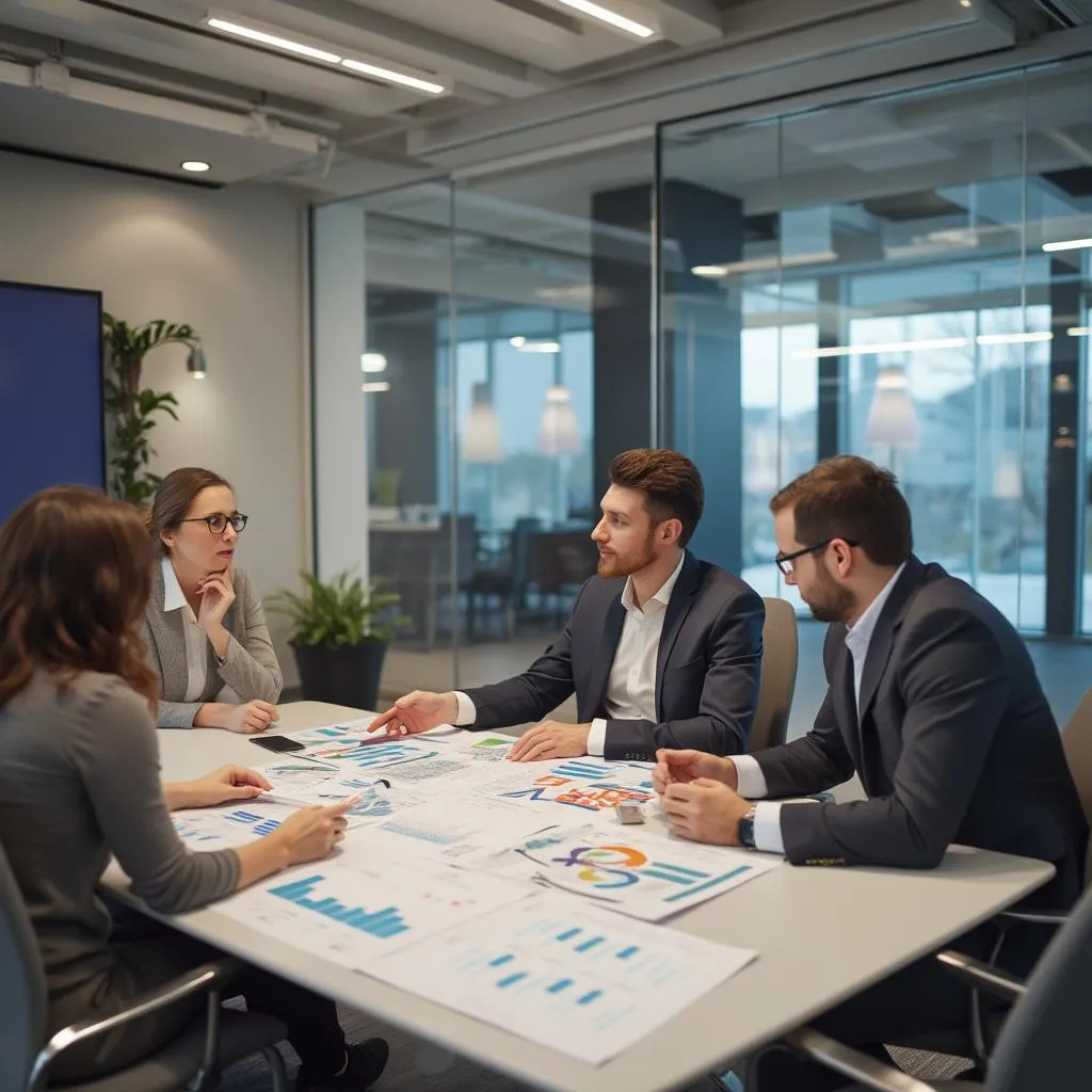 Sesión de consultoría estratégica con clientes